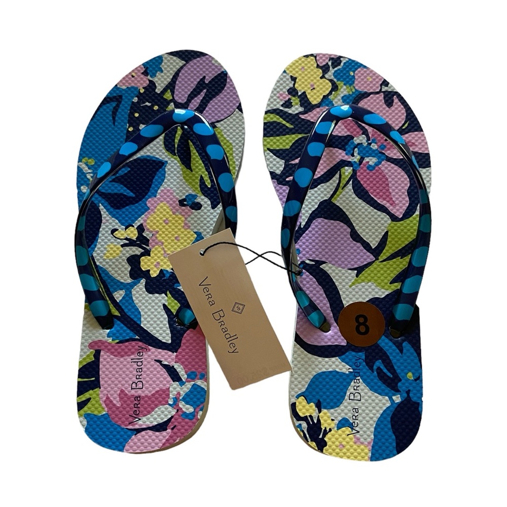 Vera Bradley Marian Floral Flip Flops - Size 8 - NWT